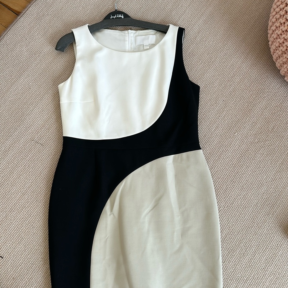Dress.  Black white tan